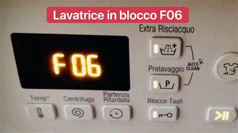 f06 lavatrice hotpoint